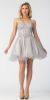 Main image of Strapless Beaded Lace Top Tulle Short Homecoming Dress